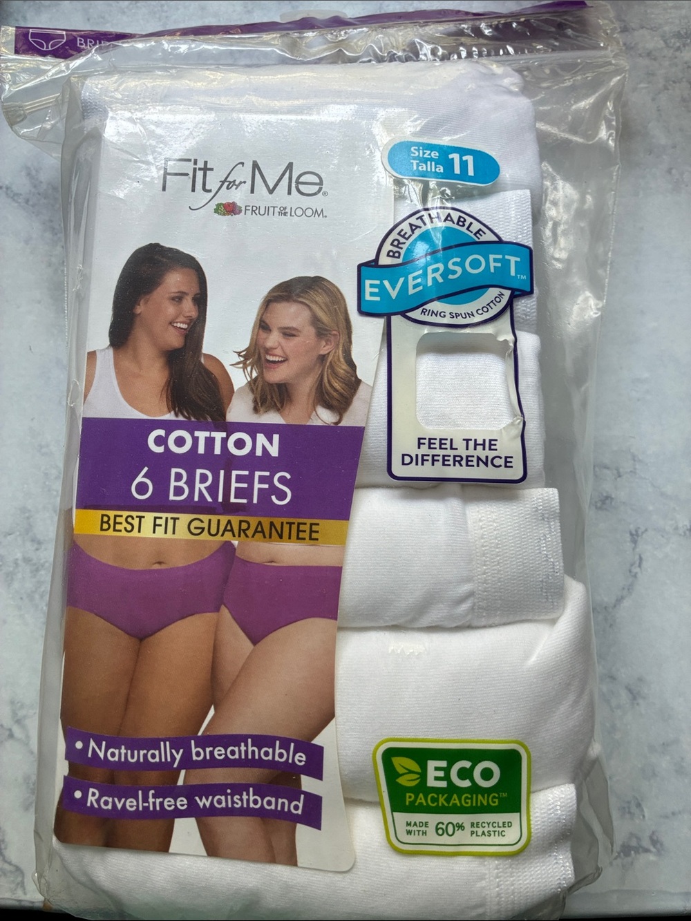 Fruit of the Loom White Cotton Briefs - 6 Pack